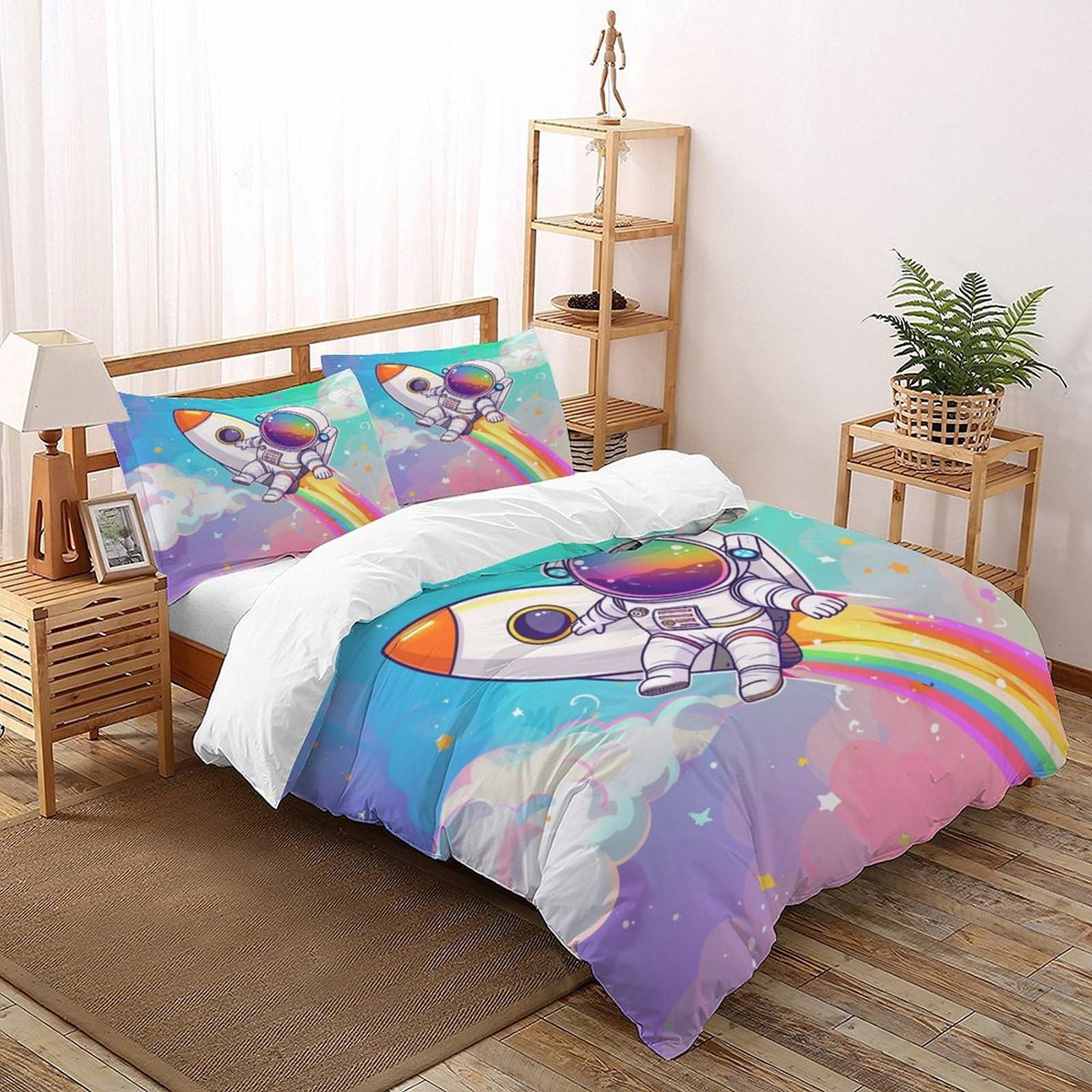 Housse de couette Cosmic Sky parure de lit microfibre 260x220cm