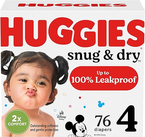 Miniatura 35 de Huggies Pañales de tamaño 4, pañales para bebé Snug & Dry, talla 4 (22-37 libras), 30 unidades, el embalaje puede variar