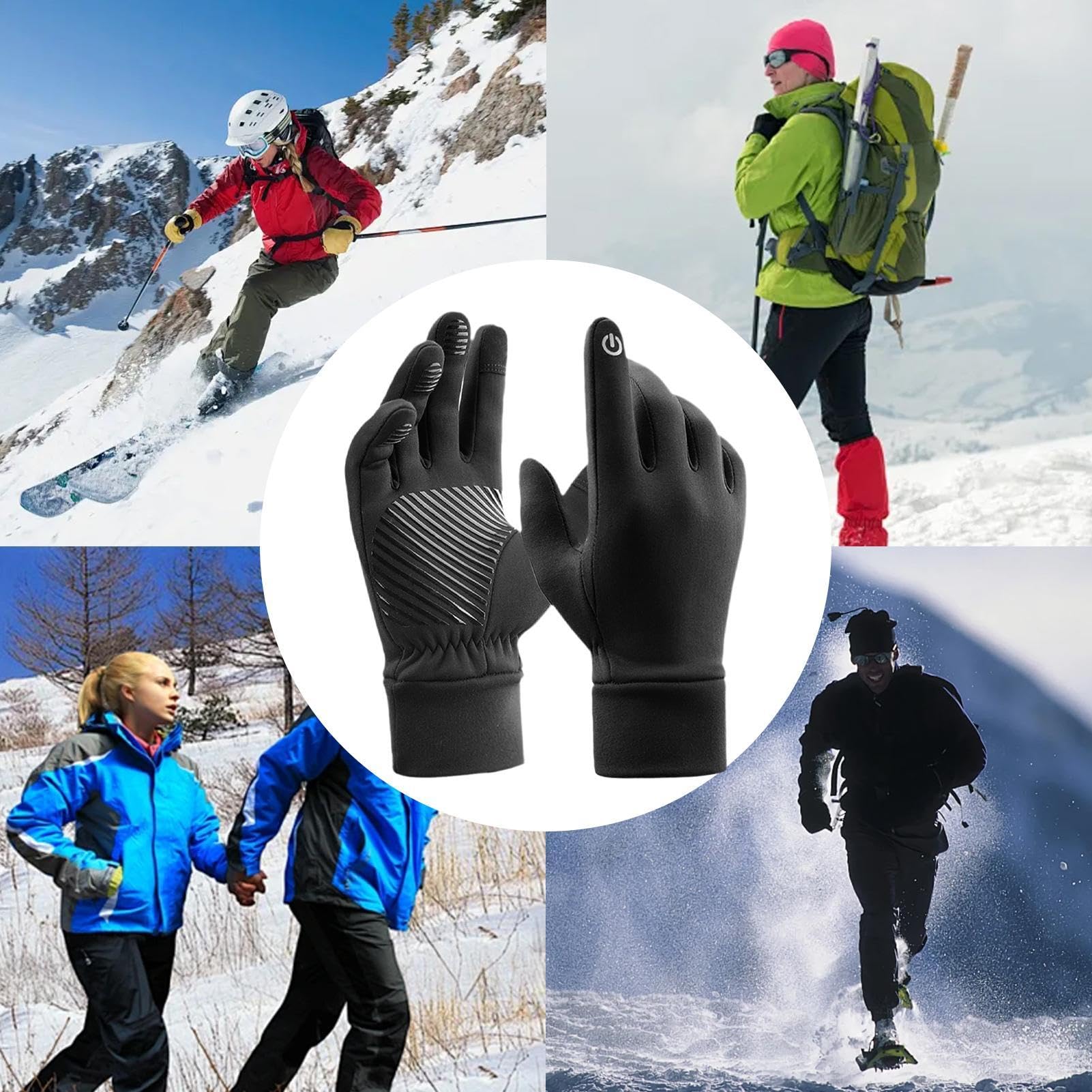 Genérico Guantes De Invierno Mitones Unisex Antideslizantes Running | Guantes Térmicos Para Clima Frío De Invierno, Ciclismo, Pesca, Camping, Running, Esquí, Trabajo, Estudio, Deportes,