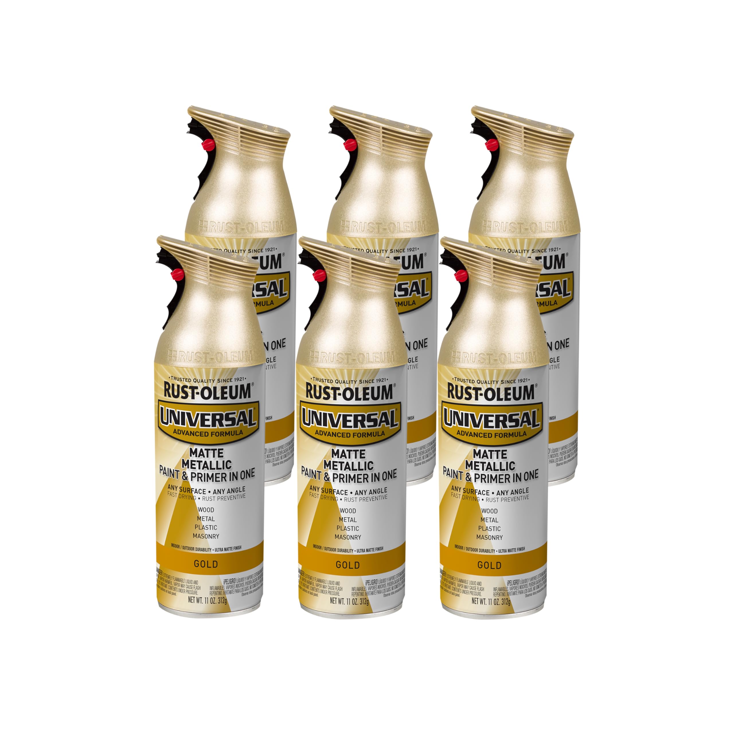 Rust-Oleum Universal All Surface Metallic Spray Paint, Matte Gold