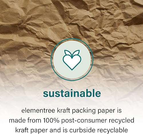Miniatura 9 de Elementree Hojas de papel de embalaje marrón para mudanzas y envíos, 1500 unidades (1375 pies) - Tamaño de hoja de 14.5 x 11 pulgadas - Embalaje de