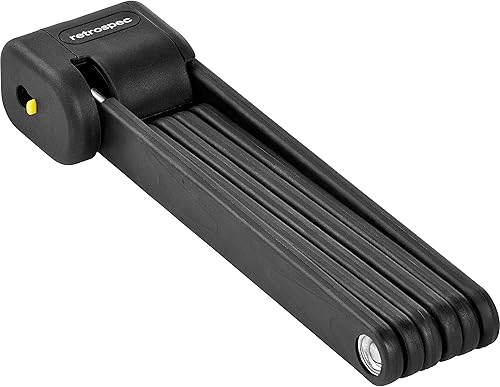 Miniatura 4 de Retrospec Fortitude - Candado plegable para bicicleta, antirrobo, barras resistentes a cortes de acero recubierto de 0.197 in, bloqueo resistente a