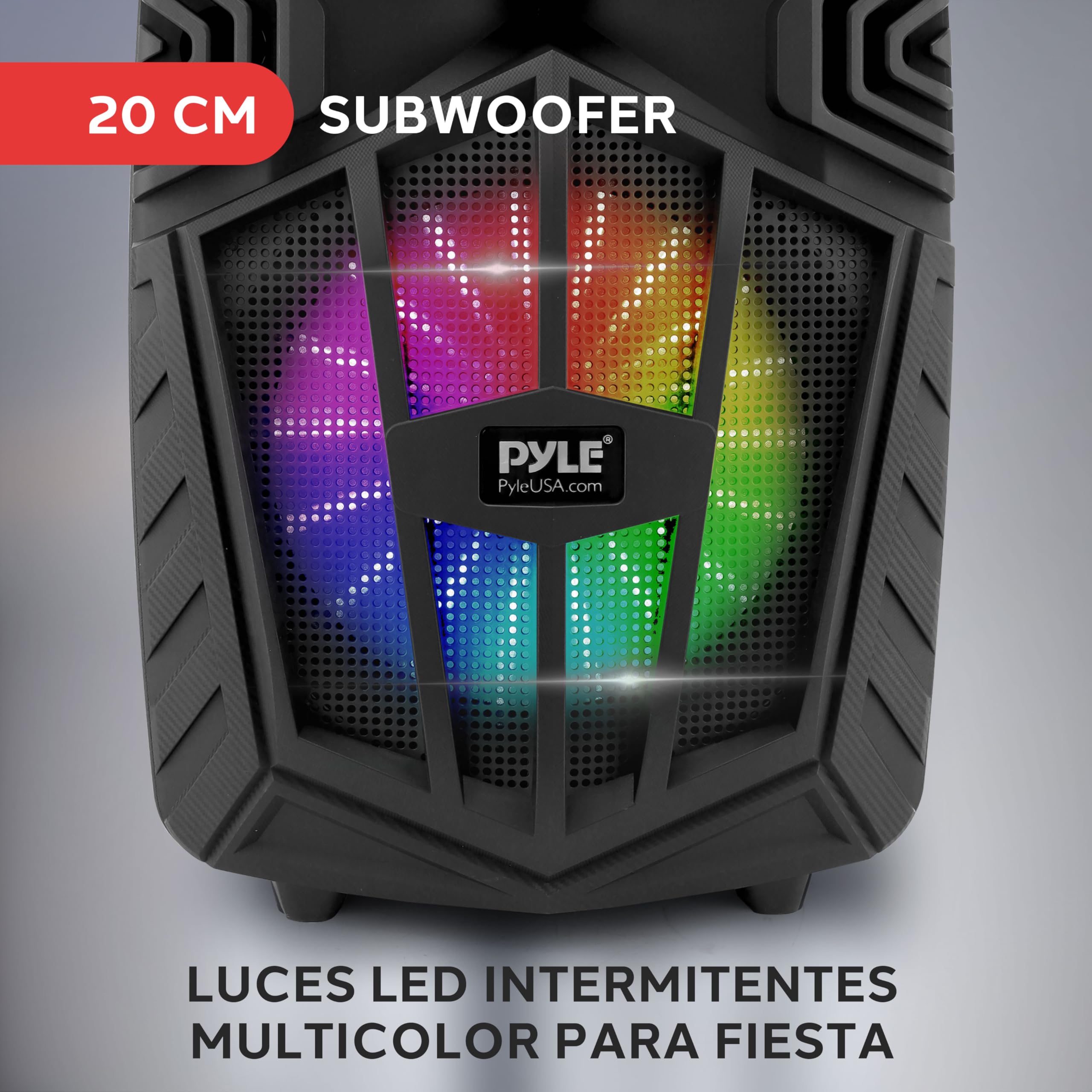 Altavoz Bluetooth 480W Portátil con Micrófono Inalámbrico y Ruedas, Karaoke con Luces LED y Batería Recargable, Sistema PA con Subwoofer 20 cm, TWS, FM/AUX/USB/SD