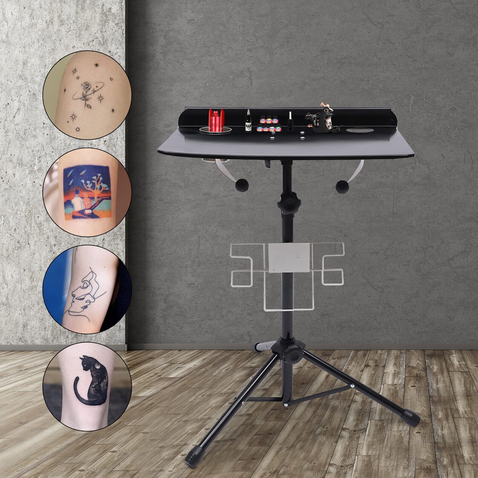 Tattoo Workstation Ständer Höhenverstellbar Tätowierung Zubehör Schreibtisch Einstellbare Tabelle Große mobile Work Station für Tattoo Beauty Massage Pediküre Maniküre Salon Instrument