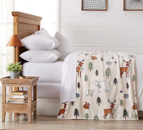 Miniatura 3 de Great Bay Home - Manta decorativa para navidad. Diseño de navidad de terciopelo supersuave.