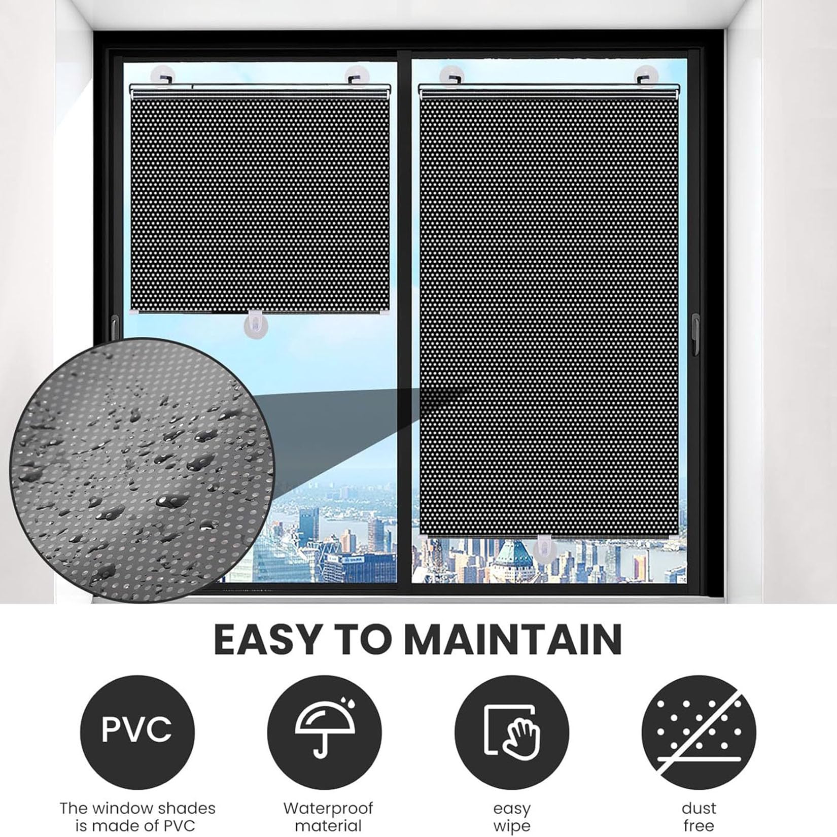 78X200cm Tenda oscurante protezione solare UV con Ventosa Tenda avvolgibile | Senza Forare Persiane Temporanea Isolamento Termico,Tende Per La Privacy,per Cucina Casa Ufficio Personalizzabili