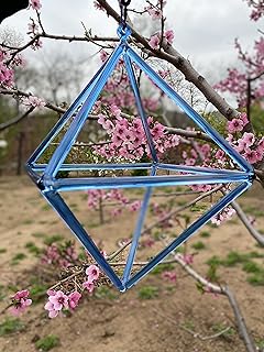 Octaedre de cristal de color azul de 10 pulgadas 1 pieza para la curación del sonido.