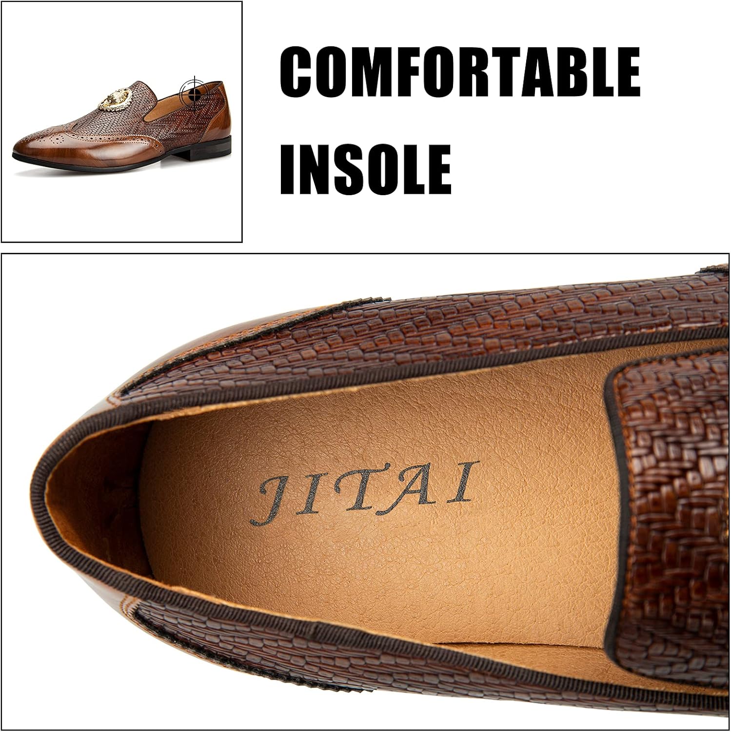 JITAI Men's Fashion Loafers Wedding Shoes Loafers for Men Party Shoes - Image 4