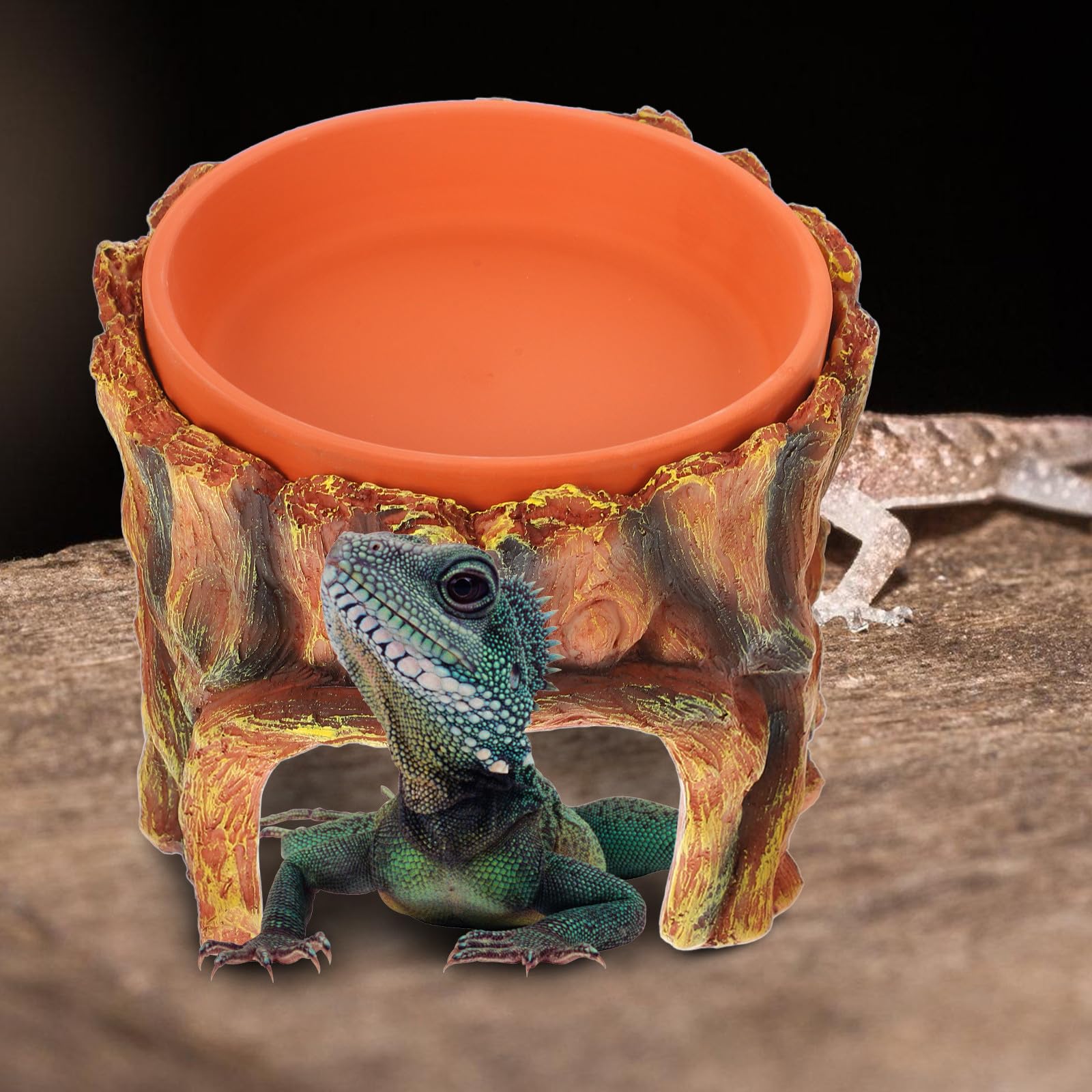 Beaupretty Cueva para Gecko Leopardo y Serpiente de Resina con Humedad Integrada, Fácil Instalación para Decoración de Terrarios y Jardines de Reptiles