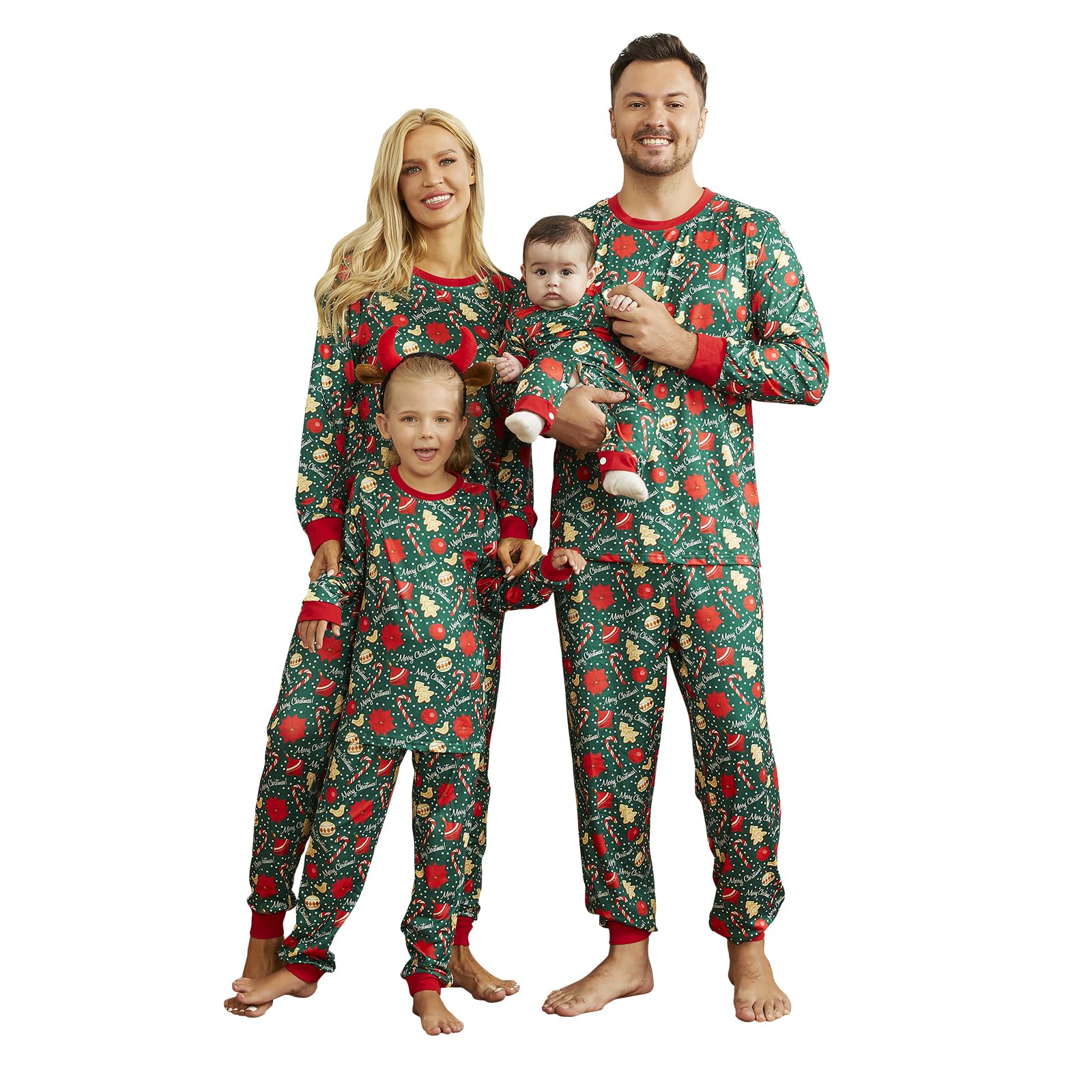 PopReal Christmas Pajamas for Family, Family Christmas Pajamas PJs Matching Sets Top Sleepwear Jammies