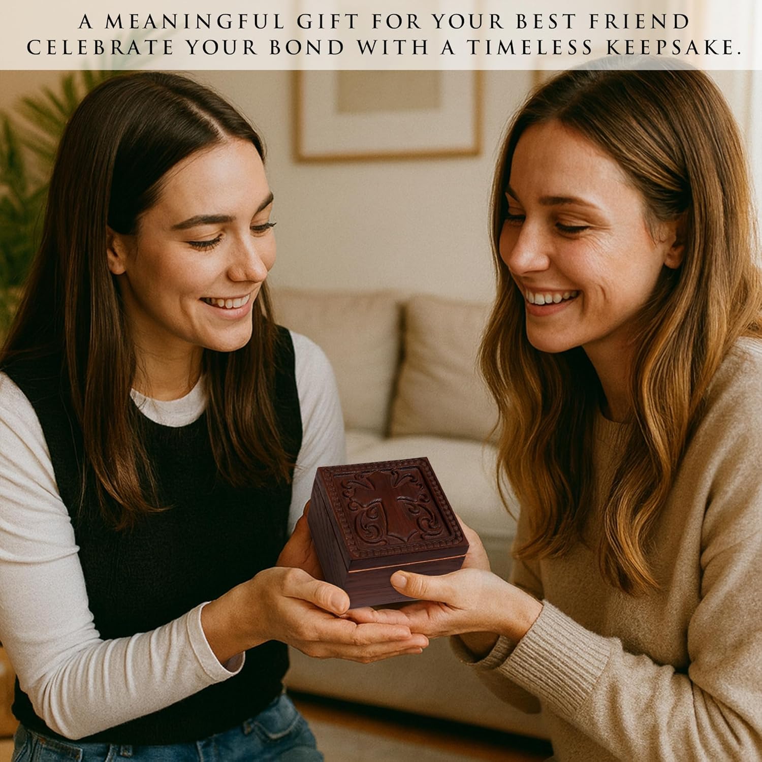 Hand-Carved Wooden Cross Keepsake Box – Christian Prayer Box, Rosary Holder & Religious Jewelry Box, Catholic Gift for Women & Men, Baptism, Confirmation, Memorial & Sympathy Gift - Image 6