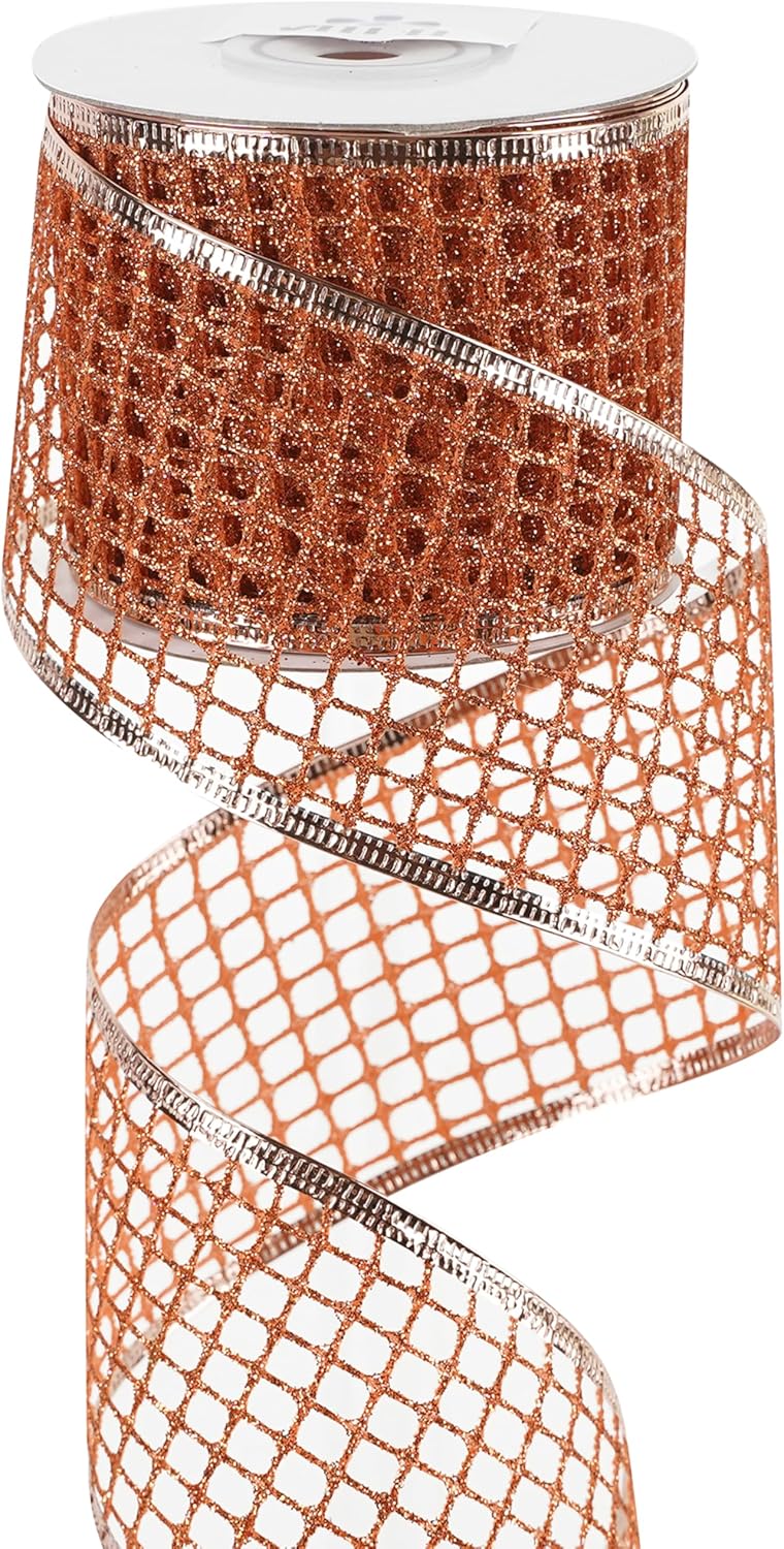 Amazon.com: MEEDEE 2.5 Inch Orange Netting Ribbon - Sparkling Glamour ...