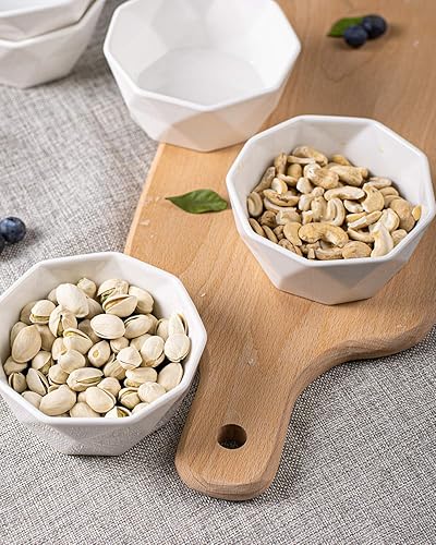 Miniatura 18 de DELLING Ramekins - Juego de 6 moldes de porcelana de 8 onzas, aptos para horno, moldes de estilo geométrico para hornear soufflé, helado