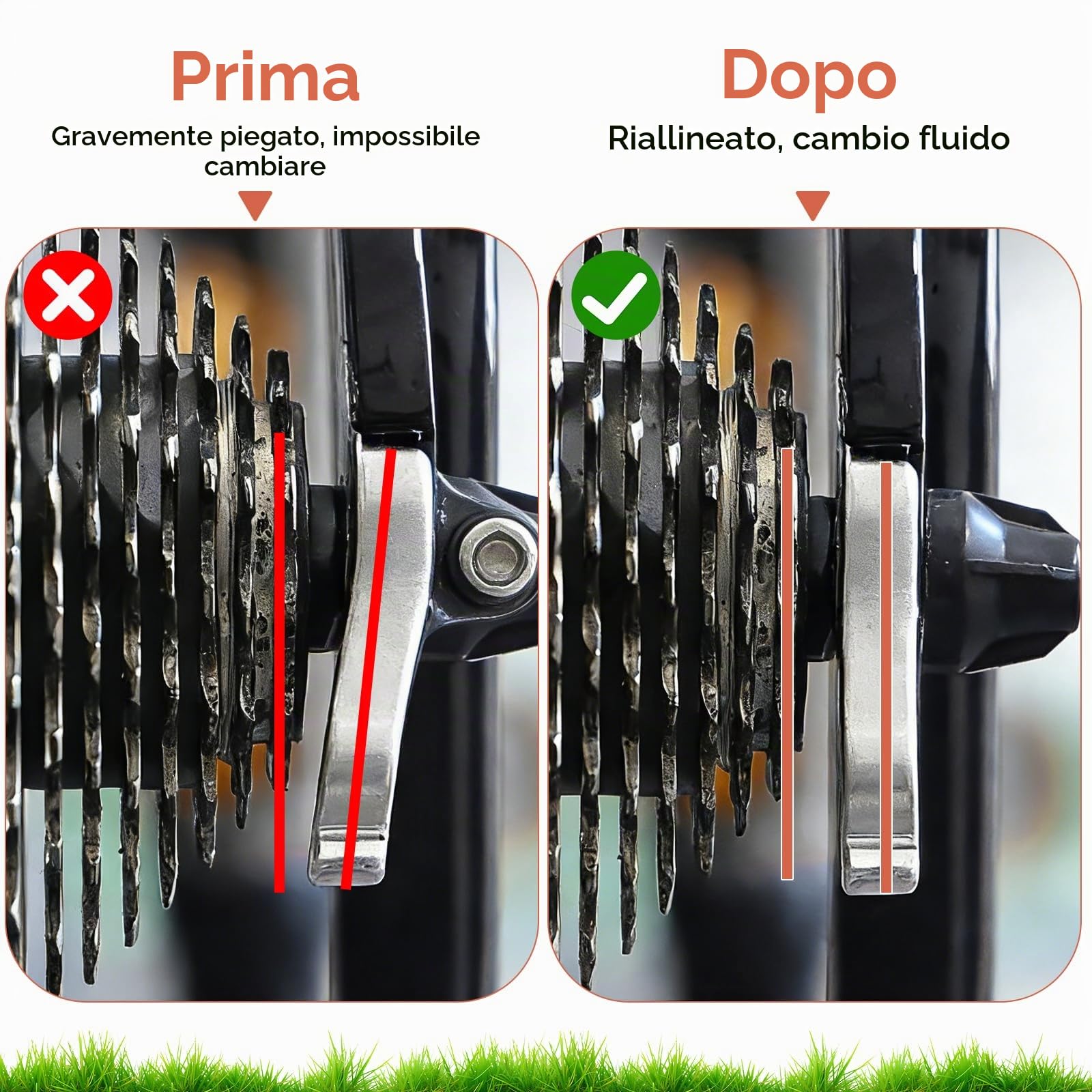 EFUTURETIME Dima Raddrizza Forcellino Cambio Bici 12"-29" | Allineatore Forcellino per Ruote da 12", 14", 16", 18", 20", 22", 24", 26", 27,5" e 29"