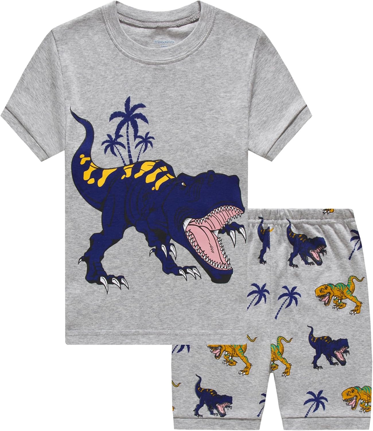 Akyzic Little Boys Pajamas 100% Cotton Pjs for Boys Toddler Monster Truck Sleepwear Short Sets Kids Summer Clothes 3-10T