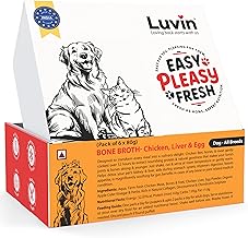 Luvin Chicken Bone Broth for Dogs - 80ml (Pack of 6) | No Added Colors, Flavors or Preservatives | Human Grade | Dog Wet Food Topper