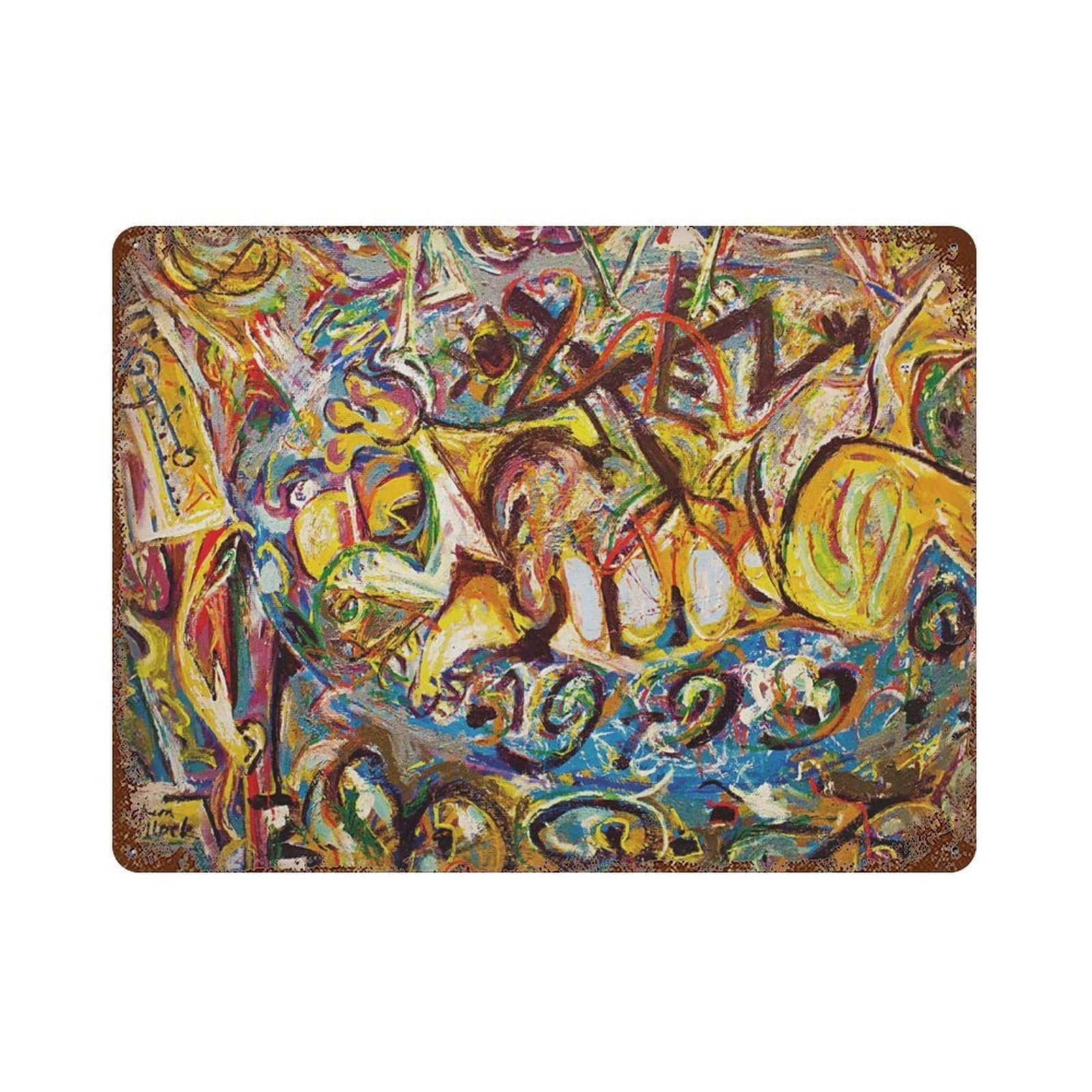 xiaoxiaoshen Jackson Pollock Abstract Modern Home Decor1 Wall Decor Art Metal Tin Poster Modern Home Decor Art Home Bar Shop Decorations Vintage Sign 30x40cm