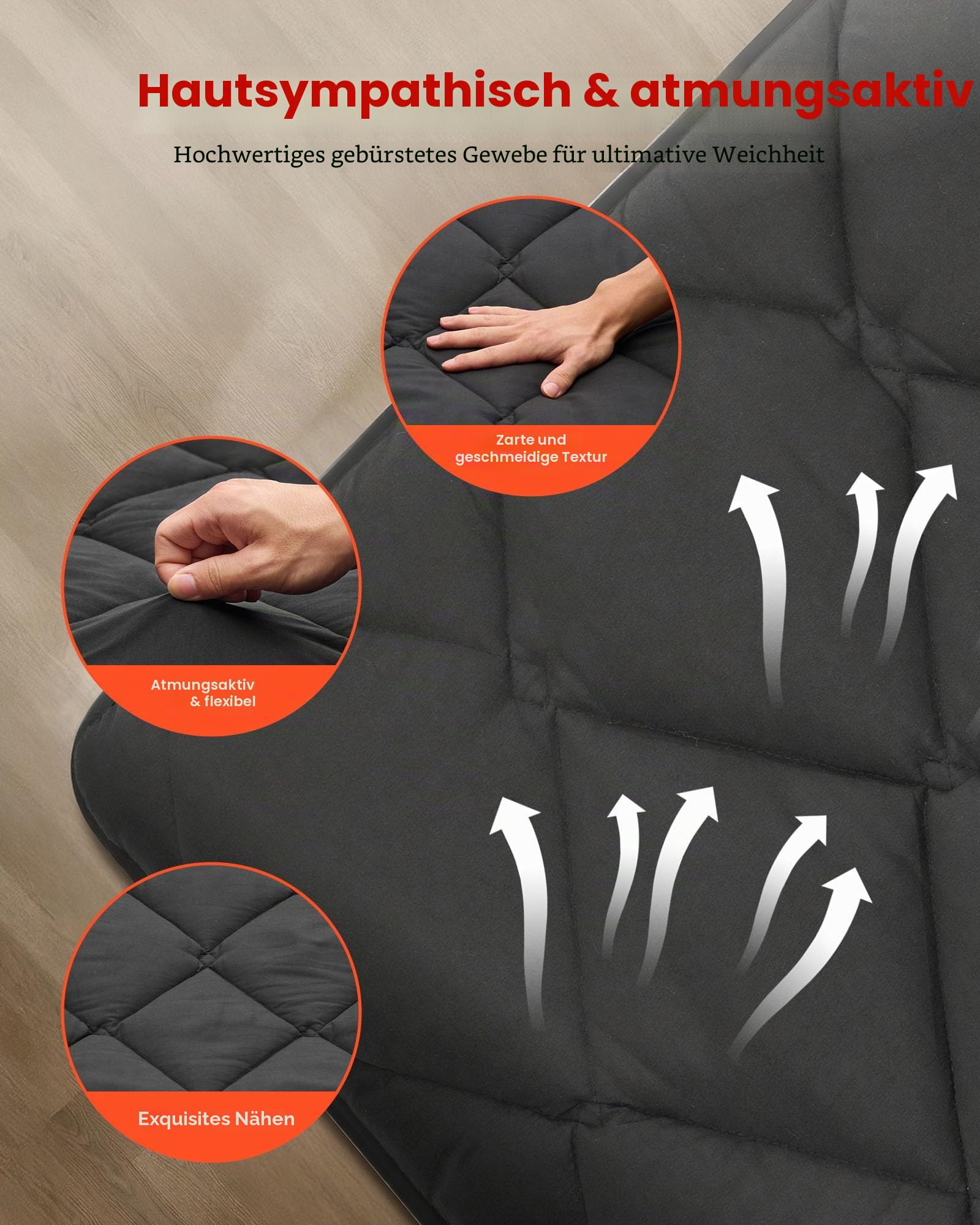 VEVOR Japanische Tatami-Matte, Faltbare Futonmatratze mit Aufbewahrungstasche und Befestigung, 9-lagige Bodenmatte zum Schlafen, Schlafsaal, Meditation, Yoga