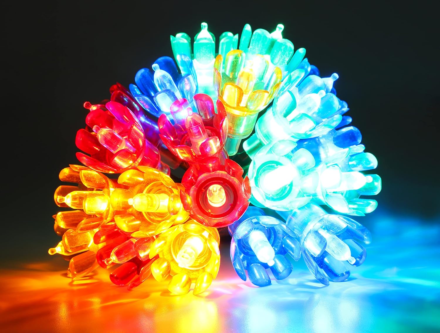 Christmas Concepts® 20 2m/6.6ft LED Retro Multi Coloured Petal String