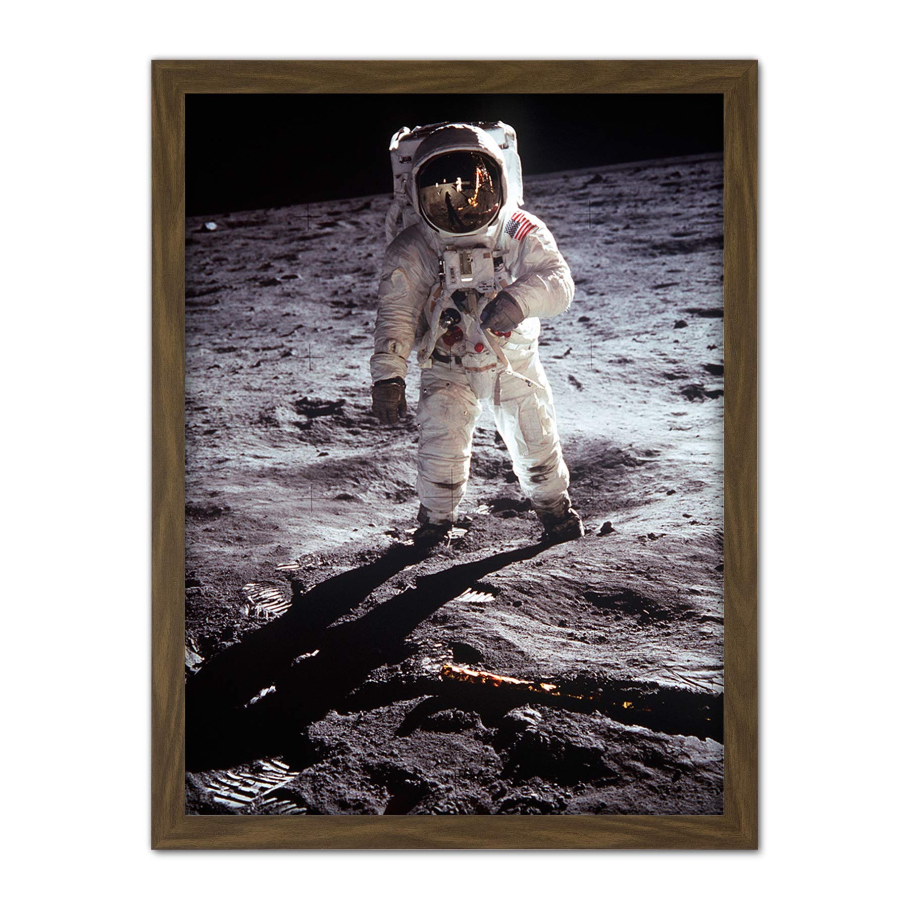 Apollo 11 Astronaut Aldrin Armstrong 50th Anniversary Moon Landing Large Framed Art Print Poster Wall Decor 18x24 in