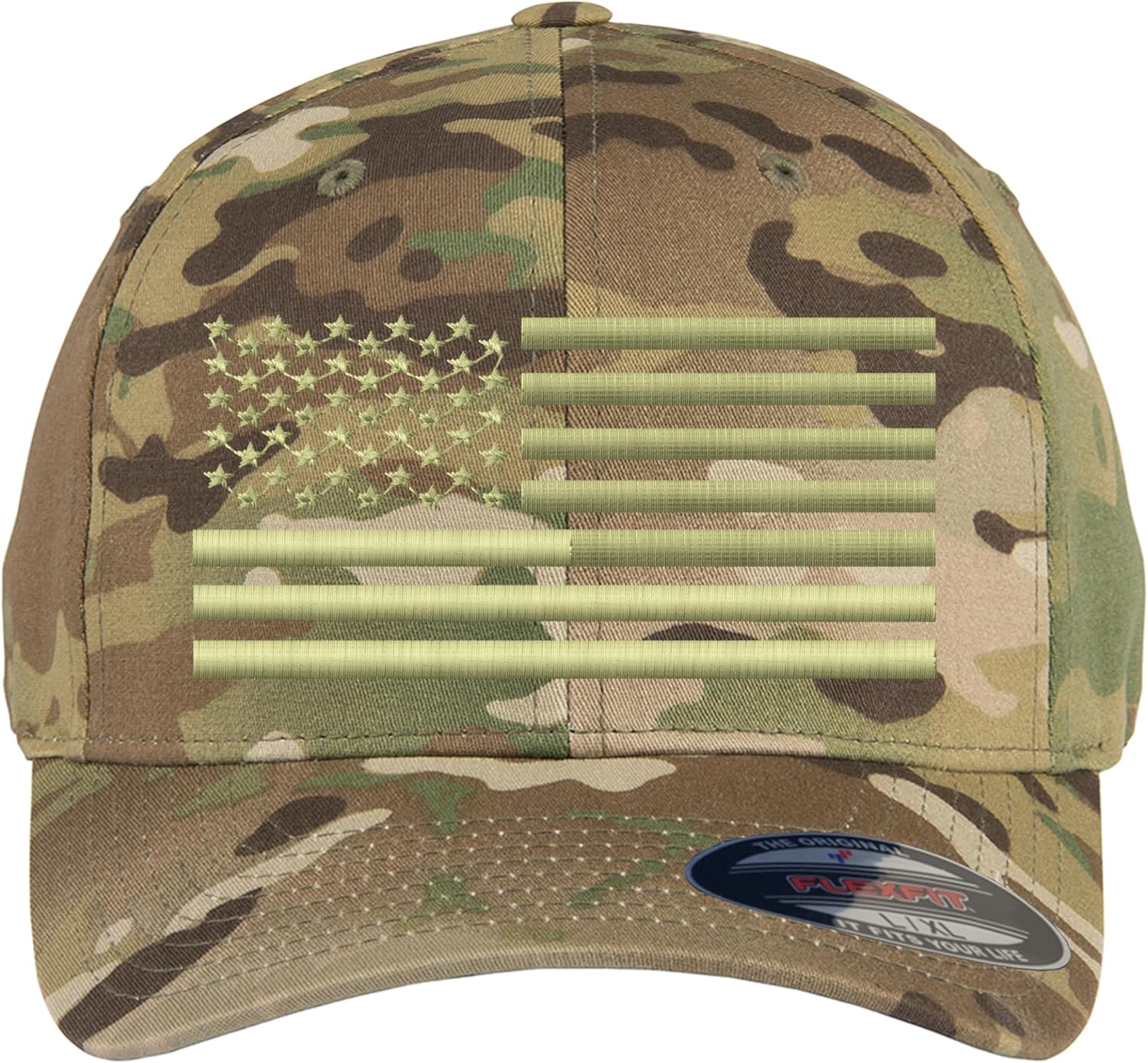 The Blackout American Flag 6277 Flex Fitted Baseball Cap - Custom Embroidered Black USA Flag Flex-Fitted Baseball hat