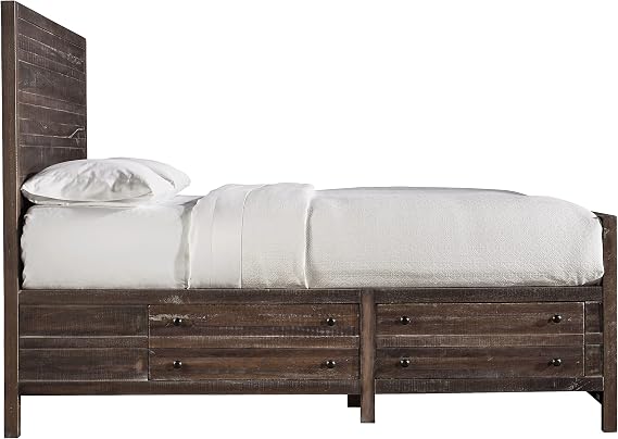 Modus Furniture Solid Wood 2-Side Storage Bed, Queen, Townsend - Java