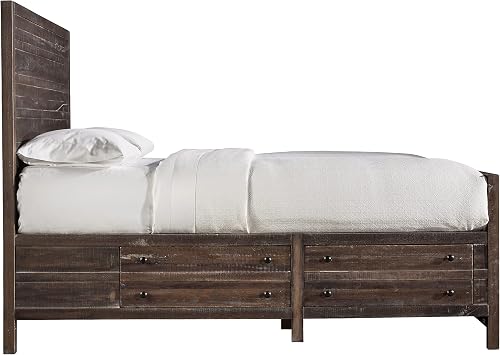 Modus Furniture Solid Wood 2-Side Storage Bed, Queen, Townsend - Java