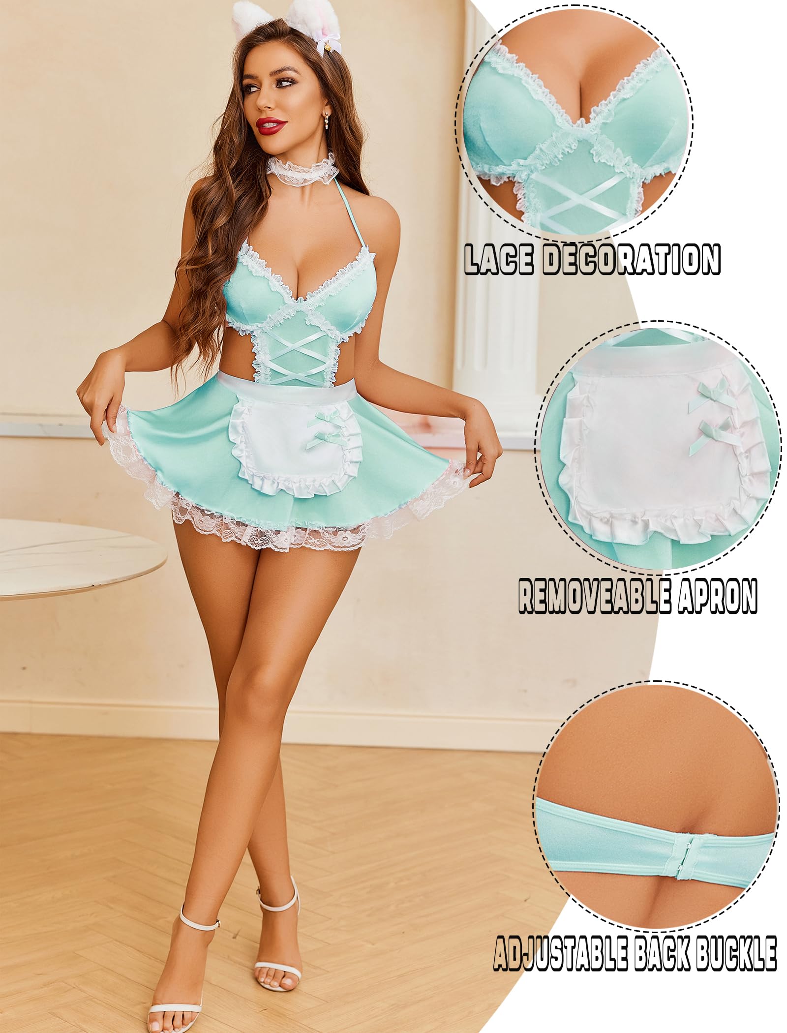 Avidlove Sexy Lingerie for Women Cosplay Costumes Lingerie Set Lace Maid Outfit