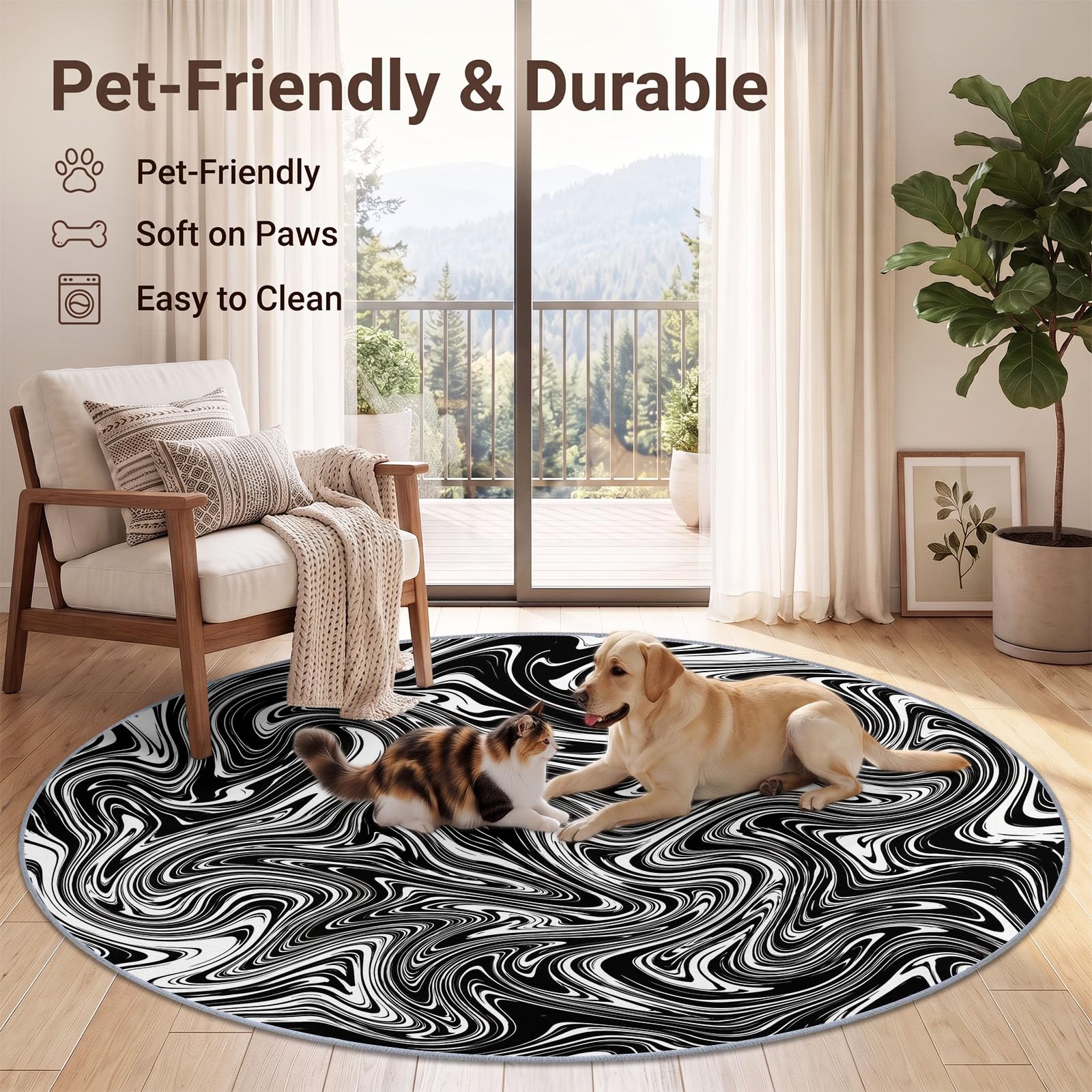 Generisch Rund Teppich Schlafzimmer 3D Optische Täuschung Striped Erwachsener Kind Wohnzimmer rutschfeste Flauschiger Rund Teppich Waschbar Industrieller Stil Flanell Teppiche 140 cm