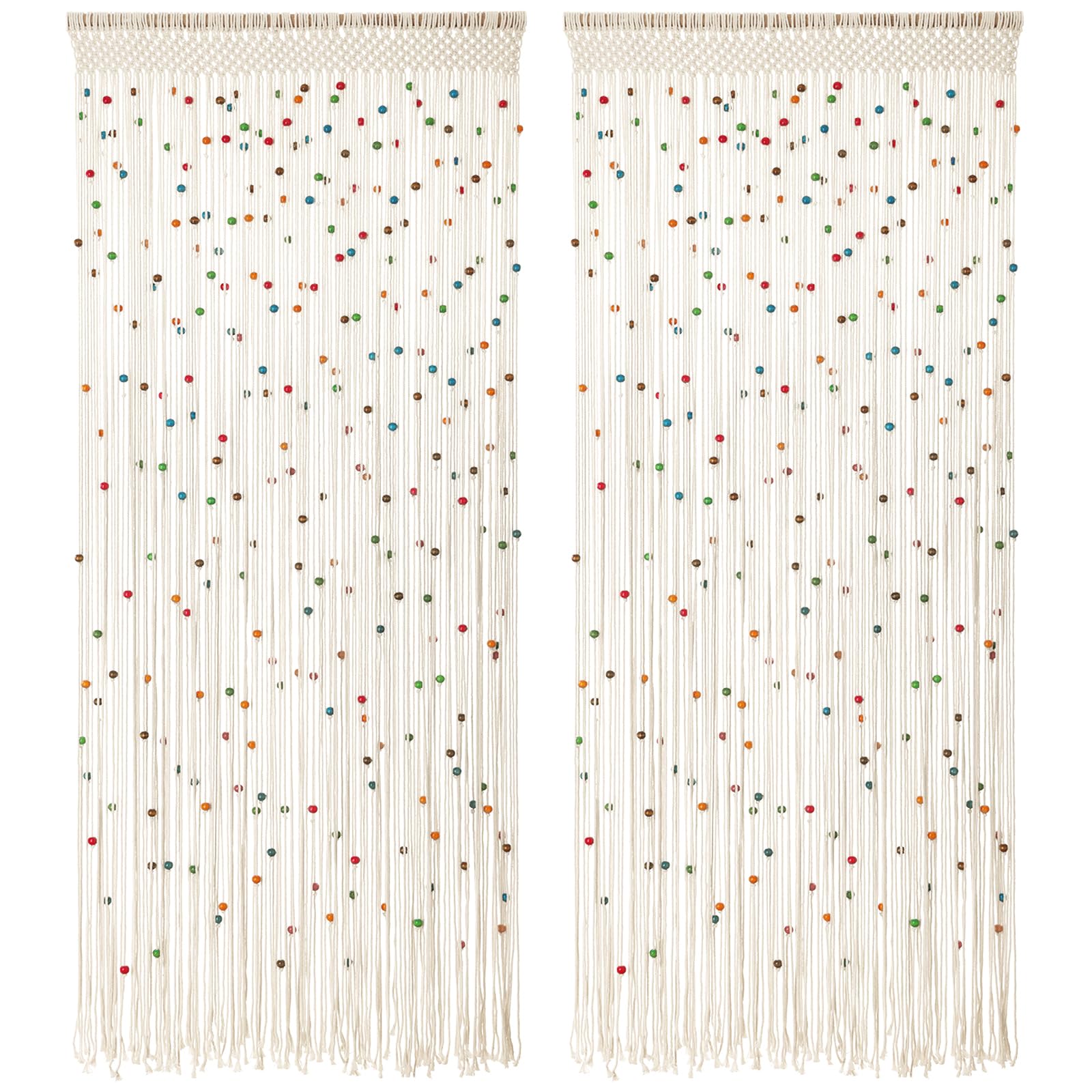 Rideau de porte en perles macramé pour porte et fenêtre, fonctionnel et décoratif, adapté à différents espaces de vie