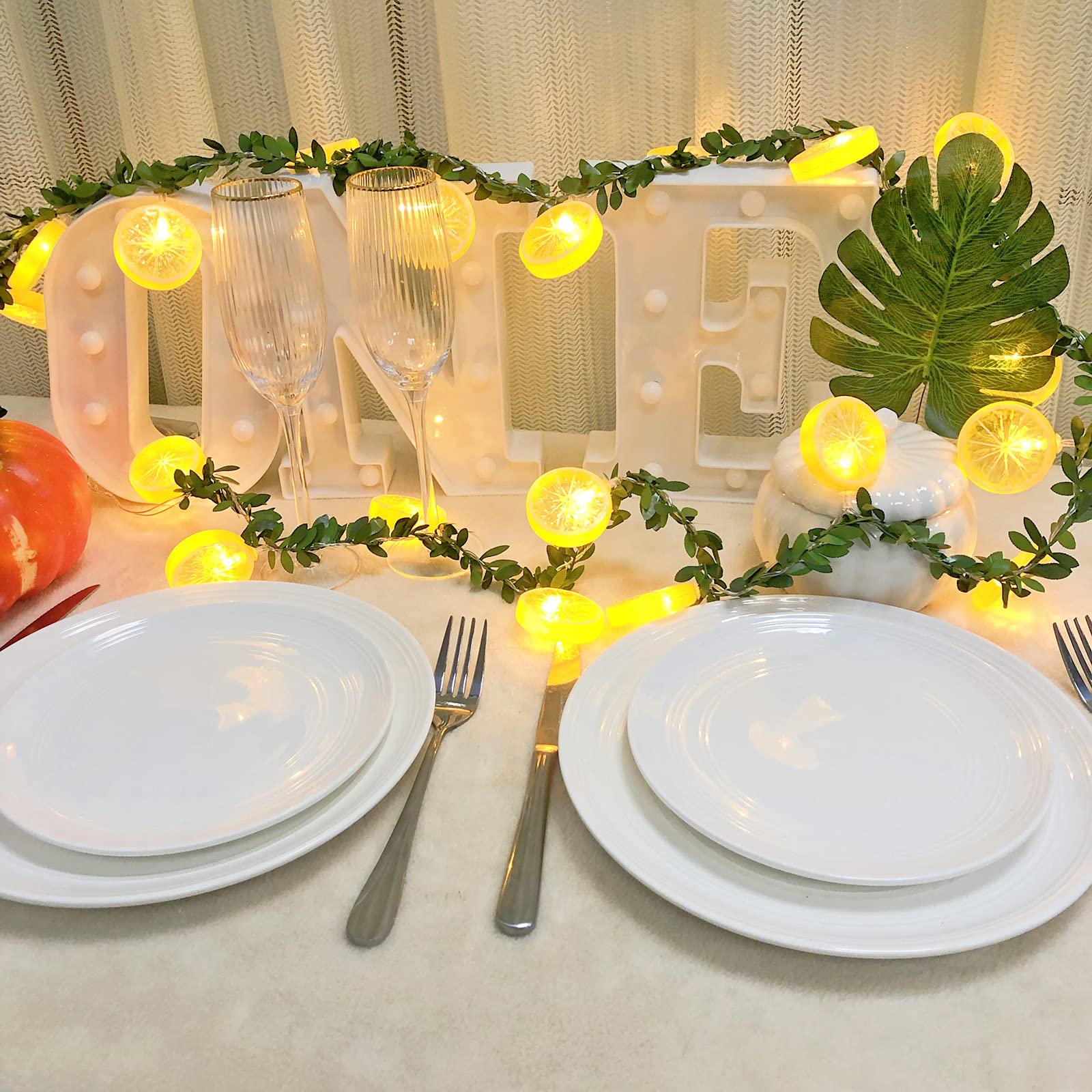 Guirlande Lumineuse Citron - 3 M, 20 LED Blanc Chaud - Alimentée Par Piles - Étanche IP44 - Pour Déco Terrasse, Mariage, Fêtes