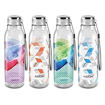 Milton Helix 1000 Pet Water Bottle, Set of 4, 1 Litre Each, Assorted | BPA Free | 100% Leak Proof | Office Bottle | Gym Bottle | Home | Kitchen | Travel Bottle | Hiking | Treking Bottle