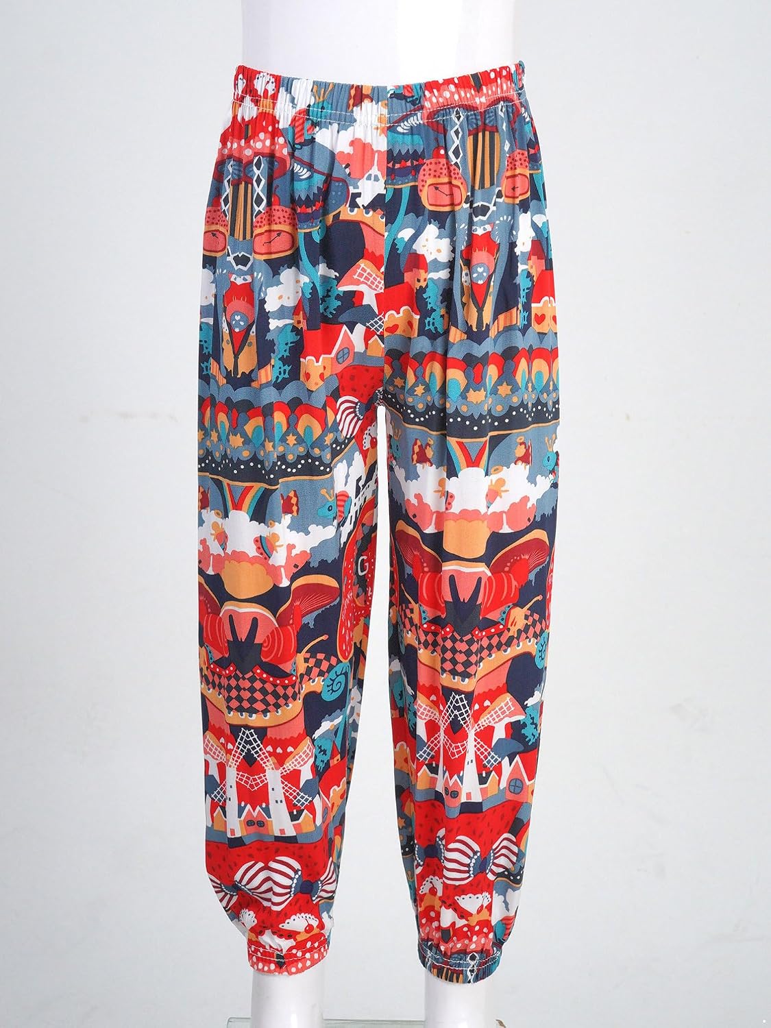 Jugaoge Kids Girls Cartoon Printed Trousers Workout Yoga Pants Casual Sport Harem Pants Sweatpants