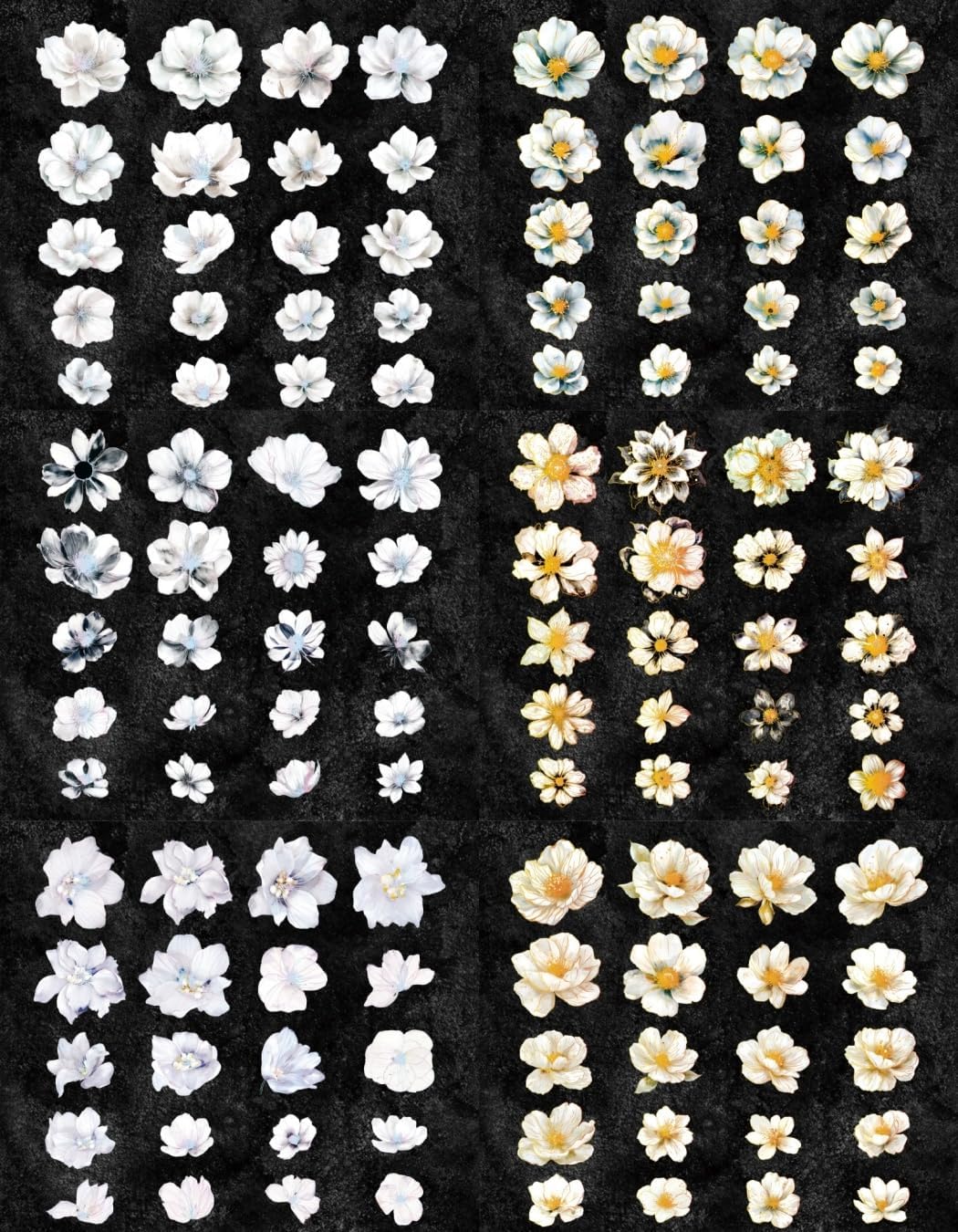 120PCS Flower Stickers for Scrapbooking Self-Adhesive Transparent Waterproof Stickers Pack for Junk Journal Journaling Water Bottles Phone Laptop Scrapbook Kit for Teens Girls Kids Adults