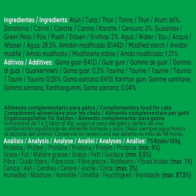 Foto 4 de 5 de Pack 24 Unidades - Filetes de Atún Rojo Bluefin con Verduras- Latas de 80 g - Comida húmeda para Gatos