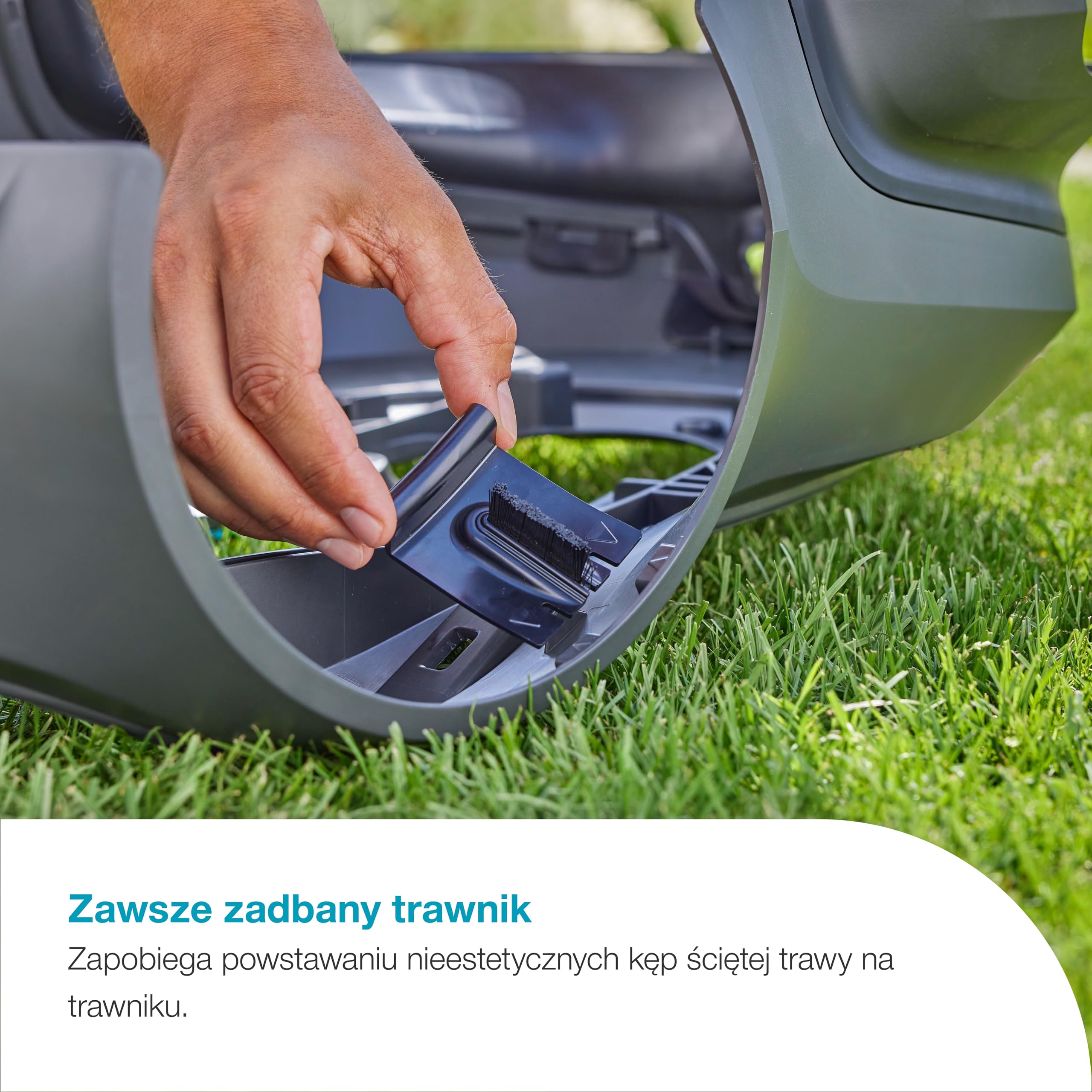 GARDENA Szczotki do kół kosiarki do SILENO pro/max/free and flex, utrzymują koła w czystości, łatwa instalacja, trwałe materiały, zwiększenie wydajności kosiarki (15024-20)