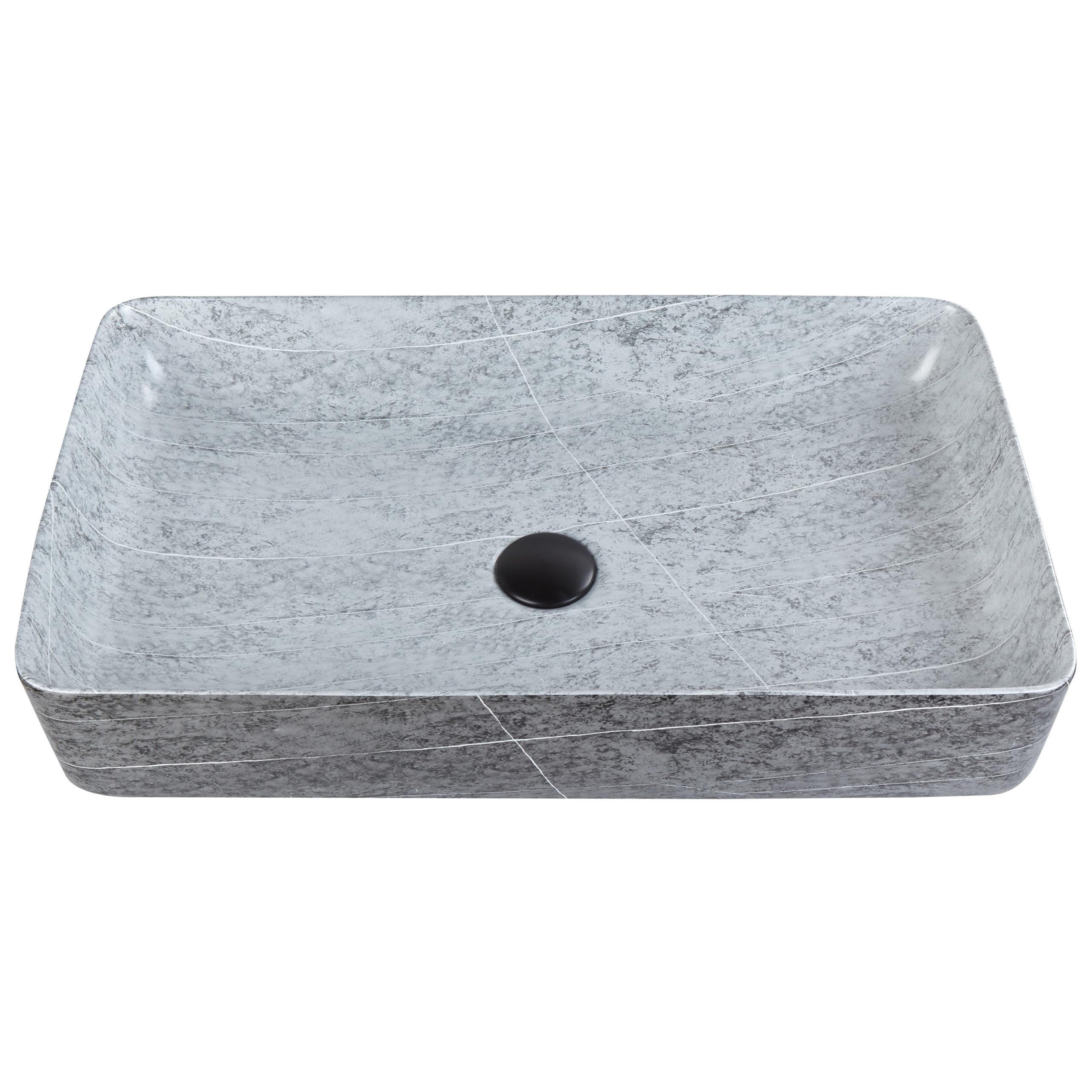 Umywalka łazienkowa nablatowa ceramiczna 61 x 35 cm styl industrialny szara Artaj