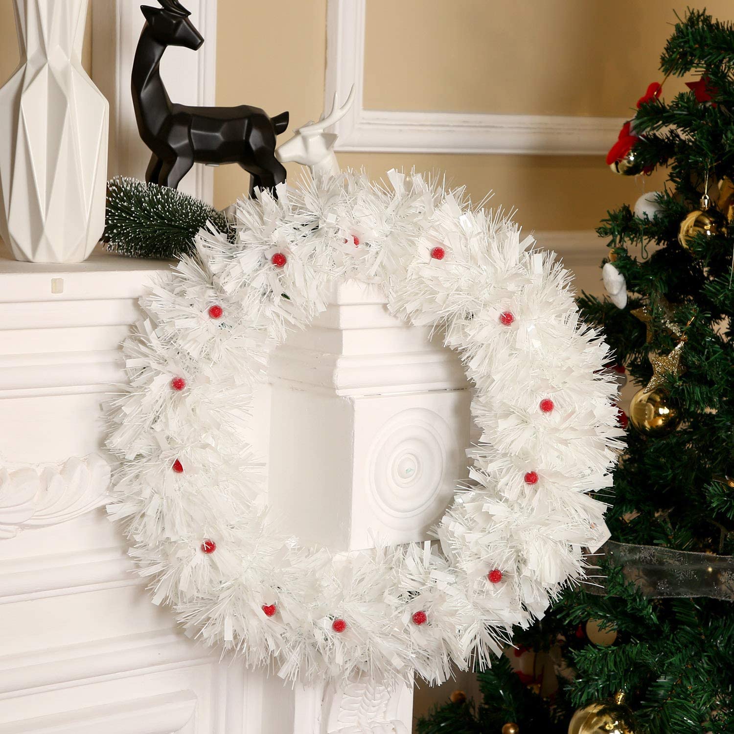 Guirlande Sapin De Noel Artificiel - 10M Rouge Guirlande