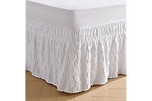 MIYE 14 Inch Drop Bed Skirt Luxury Designer Styles Bed Trim with...