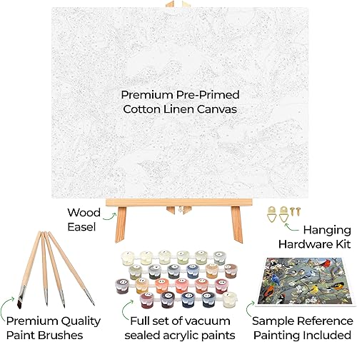 Miniatura 154 de Ledgebay - Pintura por número para adultos – Kits de pintura por números, pintura sin arrugas por números para adultos principiantes, 12 x 16