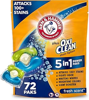 Plus OxiClean Stain Fighters: 5-in-1 Laundry Detergent Power Paks, Fresh Scent, 72 Count