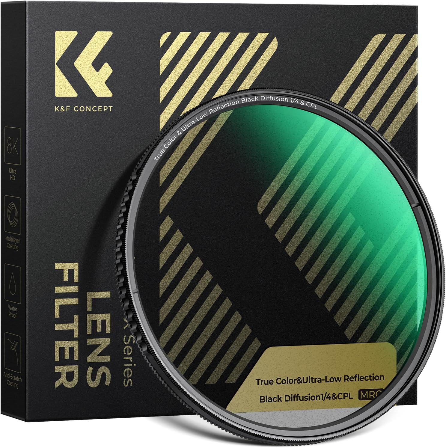 K&F CONCEPT 95mm 1/4 Black Diffusion & Circular Polarizing 2-in-1 Filter Pro Mist Cinematic Polarizer Effect Filter with 28-Layer Coating for Camera Lenses (X-Series)