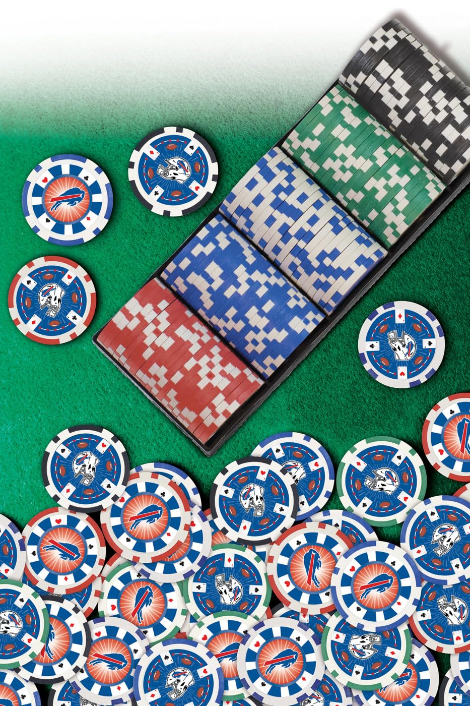 MasterPieces NFL Buffalo Bills - 100 jetons de poker - Couleurs de l'équipe - Taille unique (BUB3120)