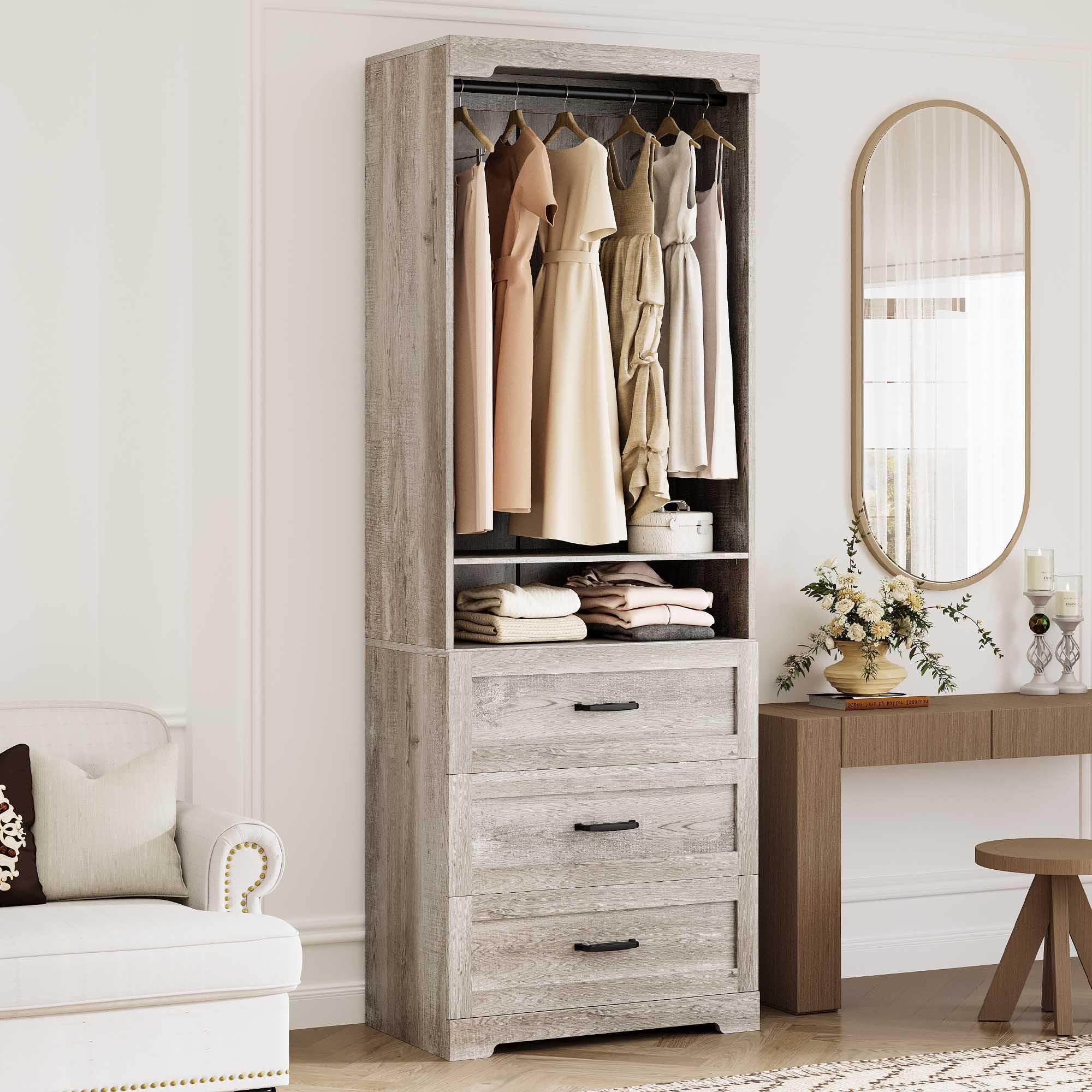 IRONCK Freestanding Closet System with 3 Drawers