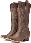 HISEA Rollda Cowboy Boots Women Western Boots Cowgirl Boots Ladies Pointy Toe Fashion Boots