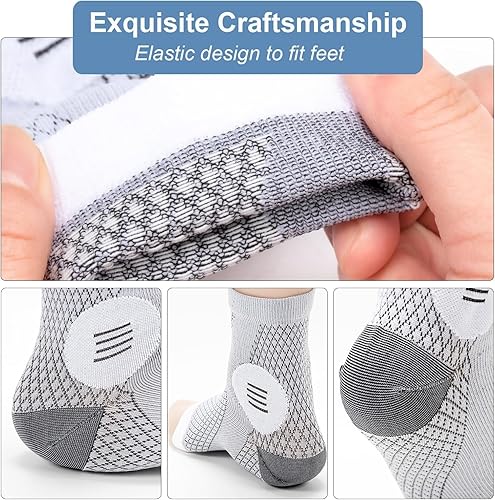 Miniatura 3 de 2 pares de calcetines de neuropatía para mujeres y hombres, calcetines de fascitis plantar, calcetines de alivio del dolor de neuropatía para pies,