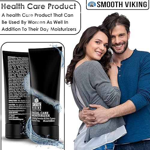 Miniatura 7 de Smooth Viking - Hidratante facial para hombre, loción facial hidratante diaria, 4 onzas, crema facial sin alcohol para pieles sensibles, secas y
