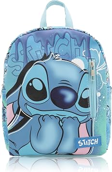 Disney Stitch Mini Backpack for Kids | Cute Small Blue PU Leather Backpack Purse | Stitch Bag School Gift and Everyday Use | Ages 3+