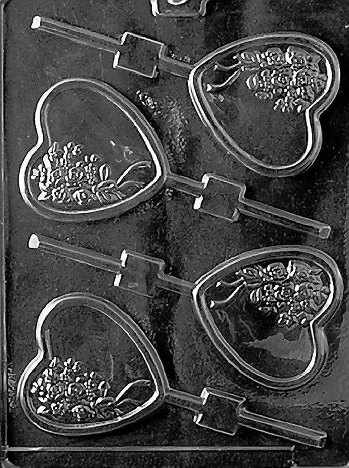 Chocolate Molds Heart with Flower Bouquet Lolly Mold Molds