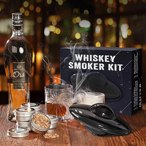 Miniatura 7 de Kit de ahumador de whisky eléctrico, kit de ahumador de cóctel con encendedor integrado, no necesita butano, kit de ahumador de whisky recargable,